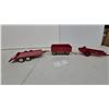 Image 1 : Ertl International Low Bed Trailer, McCormick Barge Wagon, and McCormick manure Spreader. Metal or