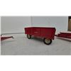 Image 9 : Ertl International Low Bed Trailer, McCormick Barge Wagon, and McCormick manure Spreader. Metal or