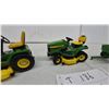 Image 3 : John Deere X485 and X324 Toy Lawn Tractors with Utility Trailer and roto tiller Implement