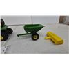 Image 4 : John Deere X485 and X324 Toy Lawn Tractors with Utility Trailer and roto tiller Implement