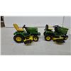 Image 7 : John Deere X485 and X324 Toy Lawn Tractors with Utility Trailer and roto tiller Implement