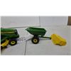 Image 8 : John Deere X485 and X324 Toy Lawn Tractors with Utility Trailer and roto tiller Implement