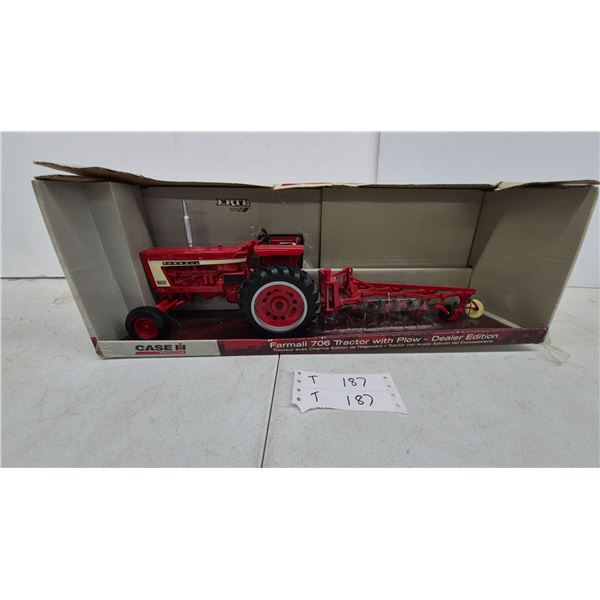 Ertl Britains Case IH Farmall 706 Die-Cast Tractor with Plow, Dealer Edition