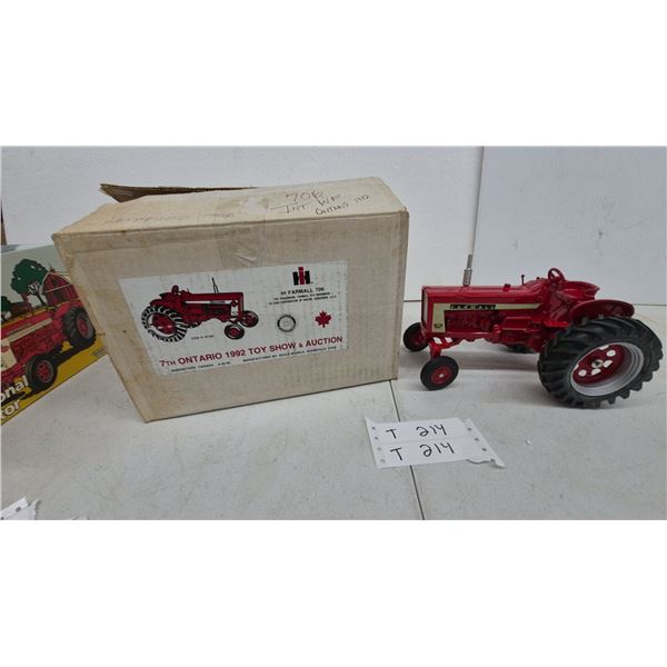 Ertl McCormick Farmall 706 Wide Front Die-Cast Tractor, 7th Ontario 1992 Toy Show and Auction
