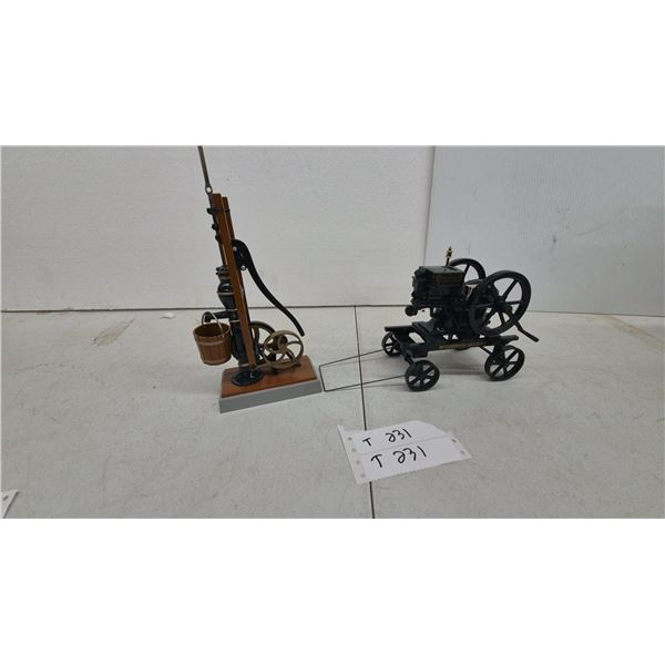 McCormick-Deering Hit-and-Miss Stationary Engine Die-Cast Model on Cart with Water Pump Display