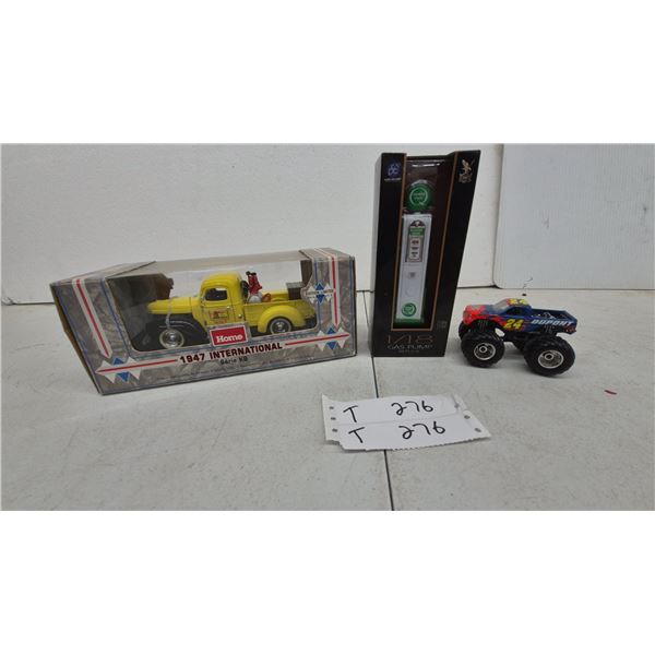 Home 1947 International KB Pickup 1/25 Die-Cast, Gas Pump Replica and 1/43 4×4 Pickup