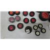 Image 6 : 35 Assorted Toy Tractor Wheels with Black Rubber Tires and Red Plastic Hubs