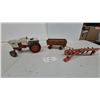 Image 1 : Ertl Case 970 Die-Cast Toy Tractor with Orange Wagon and Disc Plow Implement