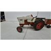 Image 2 : Ertl Case 970 Die-Cast Toy Tractor with Orange Wagon and Disc Plow Implement