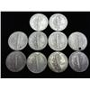 Image 2 : 10 Assorted Mercury Dimes (1 With Hole)