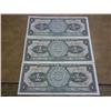 Image 1 : 3 Mexico 1961One Peso Bills (UNC)