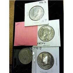 1970-D, 71-D, 72-D, 73 And 76-D Kennedy Halves