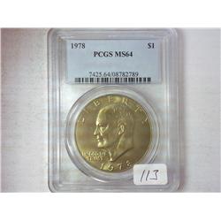 1978 Ike Dollar PCGS MS64 (Golden Toning)