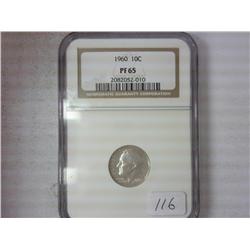 1960 Roosevelt Dime NGC PF65