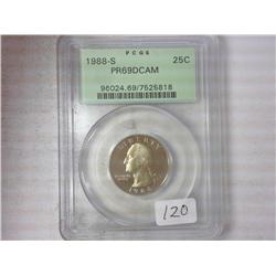 1988-S Washington Quarter PCGS PR69DCAM