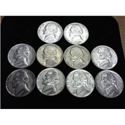 10-1942-P Jefferson 35% Silver War Nickels (EF/BU)