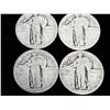 4 Undated Standing Liberty Quarters