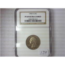1983-S Washington Quarter NGC PF69 Ultra Cameo
