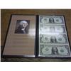Image 2 : Uncut Sheet Of 4-2003-A $1 FRN's (In Folio)
