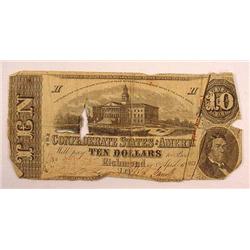 1863 10 DOLLAR CONFEDERATE STATES NOTES - Magnifie