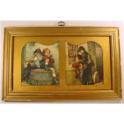 EARLY FRAMED PAIR OF PRINTS - CHILDREN - Incl. Chi