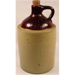 VINTAGE STONEWARE JUG W/ CORK STOPPER - Approx. 10