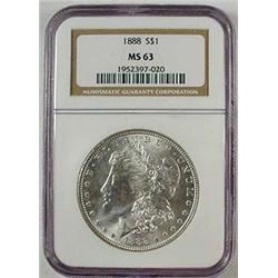 1888-P MORGAN SILVER DOLLAR - NGC MS63