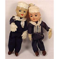 LOT OF 2 VINTAGE US NAVY CELLULOID CARNIVAL DOLLS 