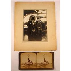 LOT OF 2 VINTAGE SHIP IMAGES - LARGE PHOTO AND STE