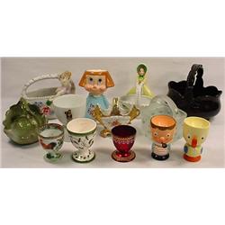 LOT OF VINTAGE MISC. TREASURES - Egg Cups and Bask