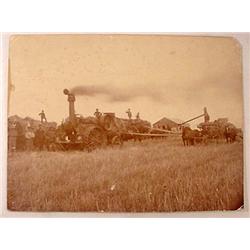 LARGE VINTAGE FARMING MOUNTED PHOTO - ND - W/ MACH