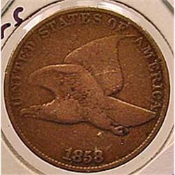 1858 FLYING EAGLE CENT - LARGE LETTERS - CH. FINE