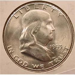 1953-S FRANKLIN HALF DOLLAR - CH. BU