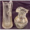 Image 1 : LOT OF 2 VINTAGE GLASS PITCHERS - 1 Hand Painted