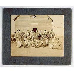 ANTIQUE BAND WITH INSTRUMENTS MOUNTED PHOTO - Band