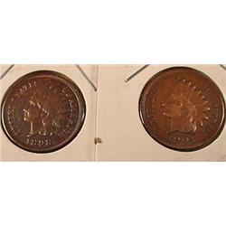 LOT OF 2 INDIAN HEAD CENTS - 1898 XF and 1904 XF