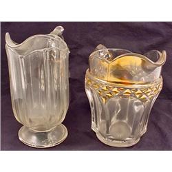 LOT OF 2 VINTAGE GLASS PITCHERS