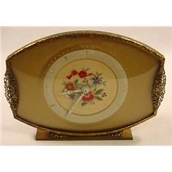 VINTAGE ORNATE CLOCK W/ HAND STITCHED FACE - Marke