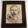 Image 1 : INK DRAWING OF A MAN - FRAMED - Approx. 12" x 14"