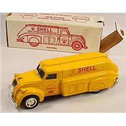 1938 SHELL DODGE AIRFLOW TANKER BANK IN ORIG. BOX
