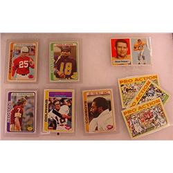 LOT OF 9 C. 1950'S - 1970'S FOOTBALL CARDS
