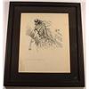 Image 1 : INK DRAWING OF A WARRIOR - SIGNED - FRAMED - Appro