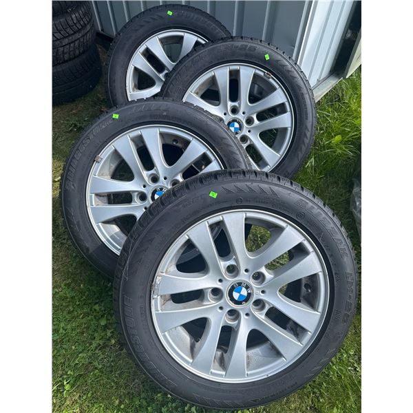 4 BMW 16-Inch Alloy Wheels with Bridgestone Blizzak 205/55R16 Winter Tires