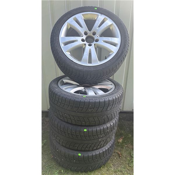 4 Alloy Wheels with Mounted Winter Tires 225/45R17 Michelin Primacy Alpine
