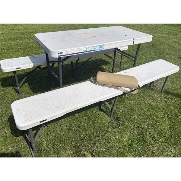 Lifetime Folding Picnic Table with Two Benches
