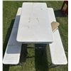 Image 2 : Lifetime Folding Picnic Table with Two Benches