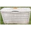 Image 2 : Outdoor Cast Iron Fire Pit Bowl with Grill, Storage Box, Log, Tools and Accessories