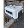 Image 5 : Large Wood Dog House With Shingle Roof and Plastic Pet Carrier