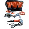 Image 1 : Ridgid Power Tool Lot With Bag: Saw, Reciprocating Saw, Grinder