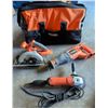 Image 2 : Ridgid Power Tool Lot With Bag: Saw, Reciprocating Saw, Grinder